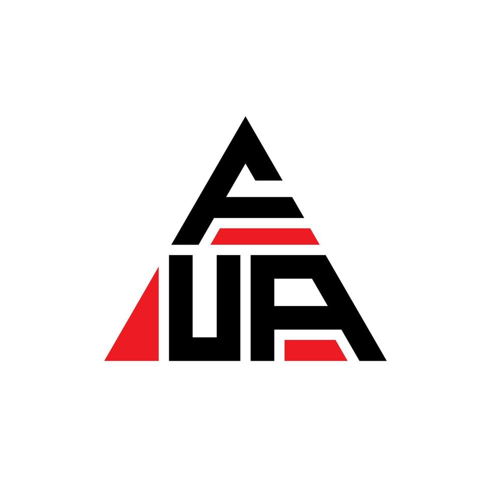 fua driehoek brief logo ontwerp met driehoekige vorm. fua driehoek logo ontwerp monogram. fua driehoek vector logo sjabloon met rode kleur. fua driehoekig logo eenvoudig, elegant en luxueus logo.