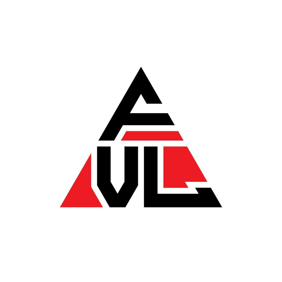 fvl driehoek brief logo ontwerp met driehoekige vorm. fvl driehoek logo ontwerp monogram. fvl driehoek vector logo sjabloon met rode kleur. fvl driehoekig logo eenvoudig, elegant en luxueus logo.