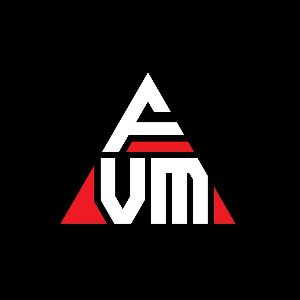 fvm driehoek brief logo ontwerp met driehoekige vorm. fvm driehoek logo ontwerp monogram. fvm driehoek vector logo sjabloon met rode kleur. fvm driehoekig logo eenvoudig, elegant en luxueus logo.