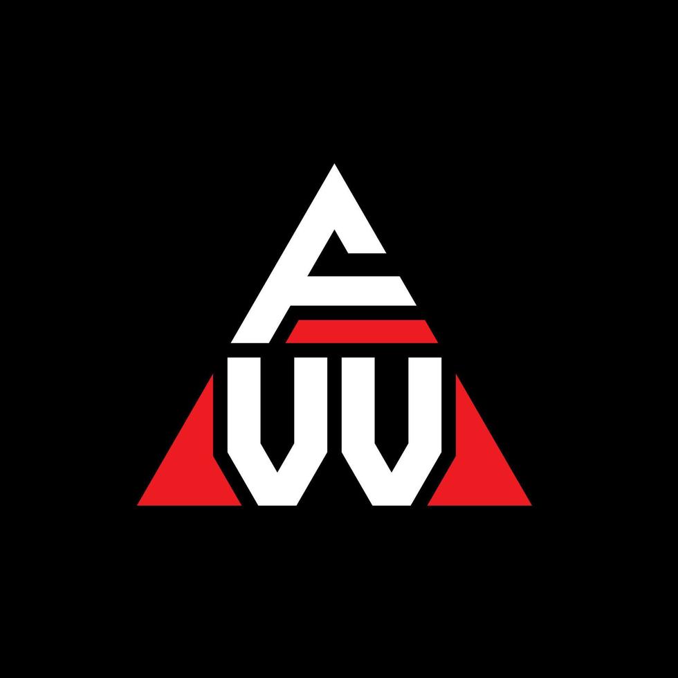 fvv driehoek brief logo ontwerp met driehoekige vorm. fvv driehoek logo ontwerp monogram. fvv driehoek vector logo sjabloon met rode kleur. fvv driehoekig logo eenvoudig, elegant en luxueus logo.