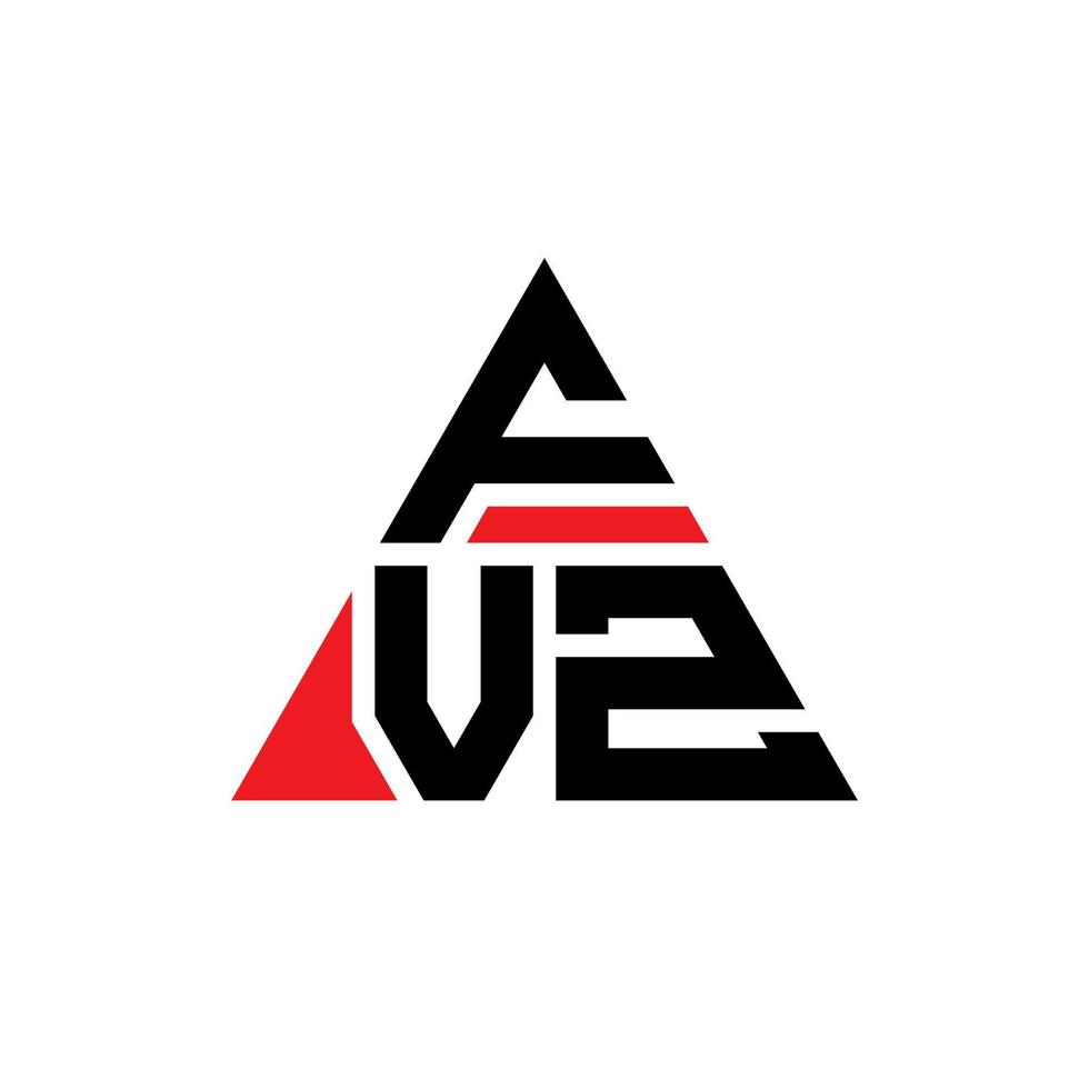 fvz driehoek brief logo ontwerp met driehoekige vorm. fvz driehoek logo ontwerp monogram. fvz driehoek vector logo sjabloon met rode kleur. fvz driehoekig logo eenvoudig, elegant en luxueus logo.