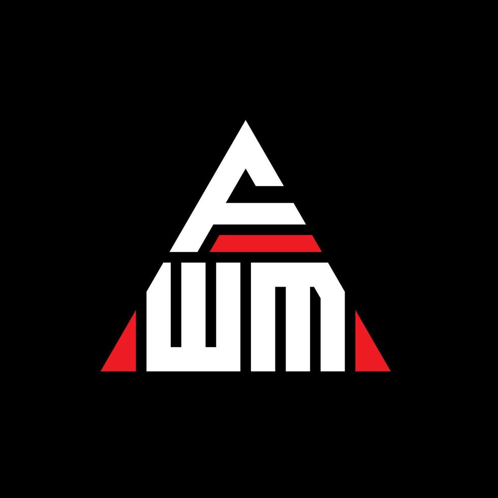 fwm driehoek brief logo ontwerp met driehoekige vorm. fwm driehoek logo ontwerp monogram. fwm driehoek vector logo sjabloon met rode kleur. fwm driehoekig logo eenvoudig, elegant en luxueus logo.