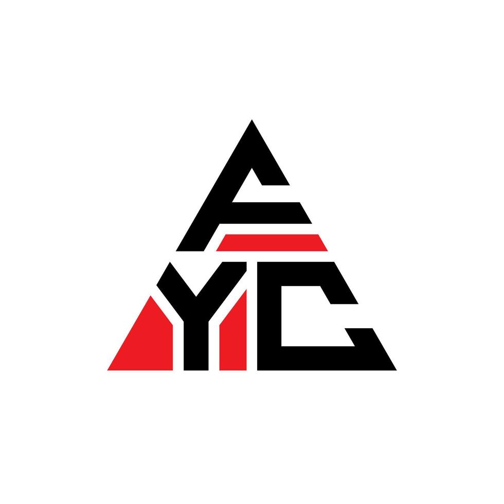 fyc driehoek brief logo ontwerp met driehoekige vorm. fyc driehoek logo ontwerp monogram. fyc driehoek vector logo sjabloon met rode kleur. fyc driehoekig logo eenvoudig, elegant en luxueus logo.