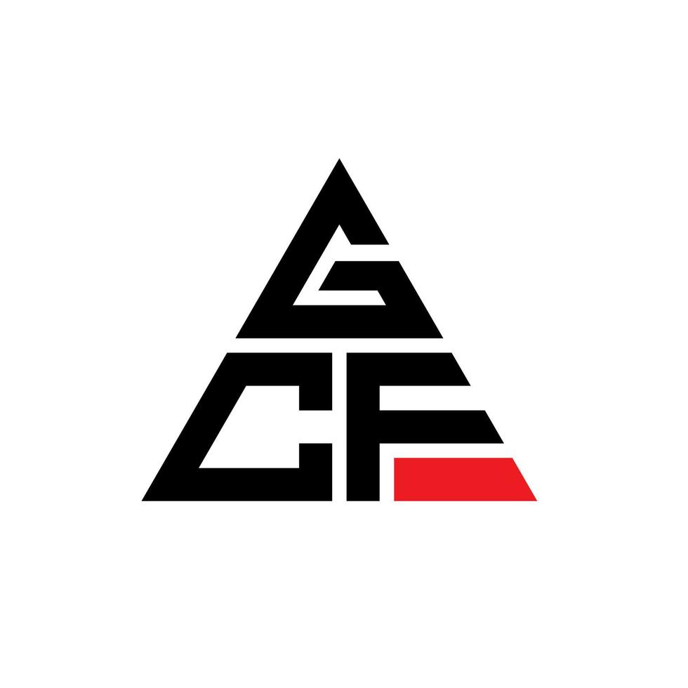 gcf driehoek brief logo ontwerp met driehoekige vorm. gcf driehoek logo ontwerp monogram. gcf driehoek vector logo sjabloon met rode kleur. gcf driehoekig logo eenvoudig, elegant en luxueus logo.