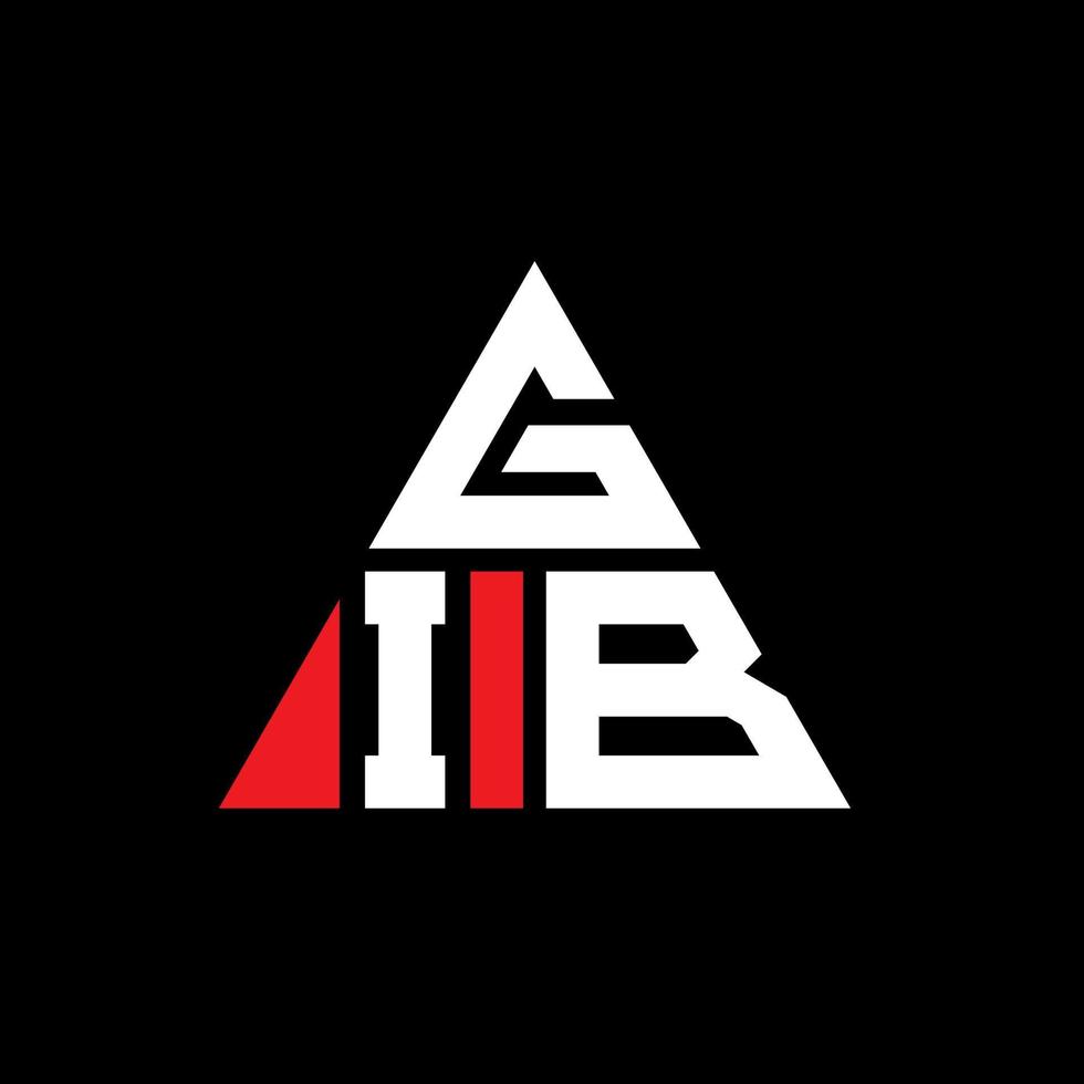 gib driehoek brief logo ontwerp met driehoekige vorm. gib driehoek logo ontwerp monogram. gib driehoek vector logo sjabloon met rode kleur. gib driehoekig logo eenvoudig, elegant en luxueus logo.