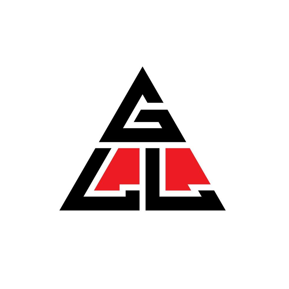 gll driehoek brief logo ontwerp met driehoekige vorm. gll driehoek logo ontwerp monogram. gll driehoek vector logo sjabloon met rode kleur. gll driehoekig logo eenvoudig, elegant en luxueus logo.