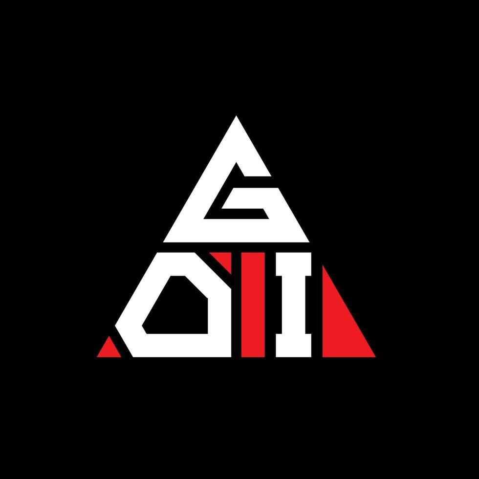 goi driehoek brief logo ontwerp met driehoekige vorm. goi driehoek logo ontwerp monogram. goi driehoek vector logo sjabloon met rode kleur. goi driehoekig logo eenvoudig, elegant en luxueus logo.