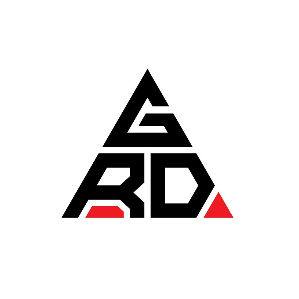 grd driehoek brief logo ontwerp met driehoekige vorm. grd driehoek logo ontwerp monogram. grd driehoek vector logo sjabloon met rode kleur. grd driehoekig logo eenvoudig, elegant en luxueus logo.
