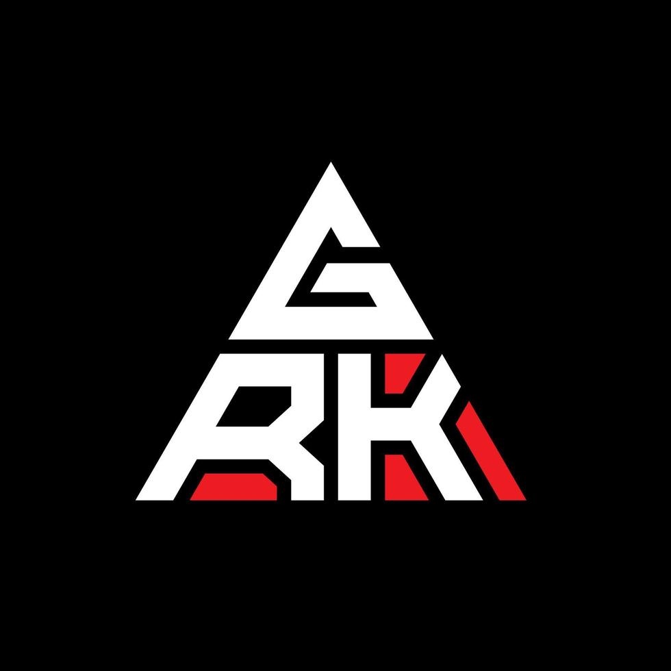 grk driehoek brief logo ontwerp met driehoekige vorm. grk driehoek logo ontwerp monogram. grk driehoek vector logo sjabloon met rode kleur. grk driehoekig logo eenvoudig, elegant en luxueus logo.