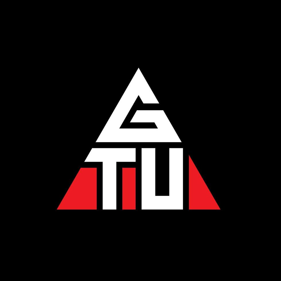 gtu driehoek brief logo ontwerp met driehoekige vorm. gtu driehoek logo ontwerp monogram. gtu driehoek vector logo sjabloon met rode kleur. gtu driehoekig logo eenvoudig, elegant en luxueus logo.