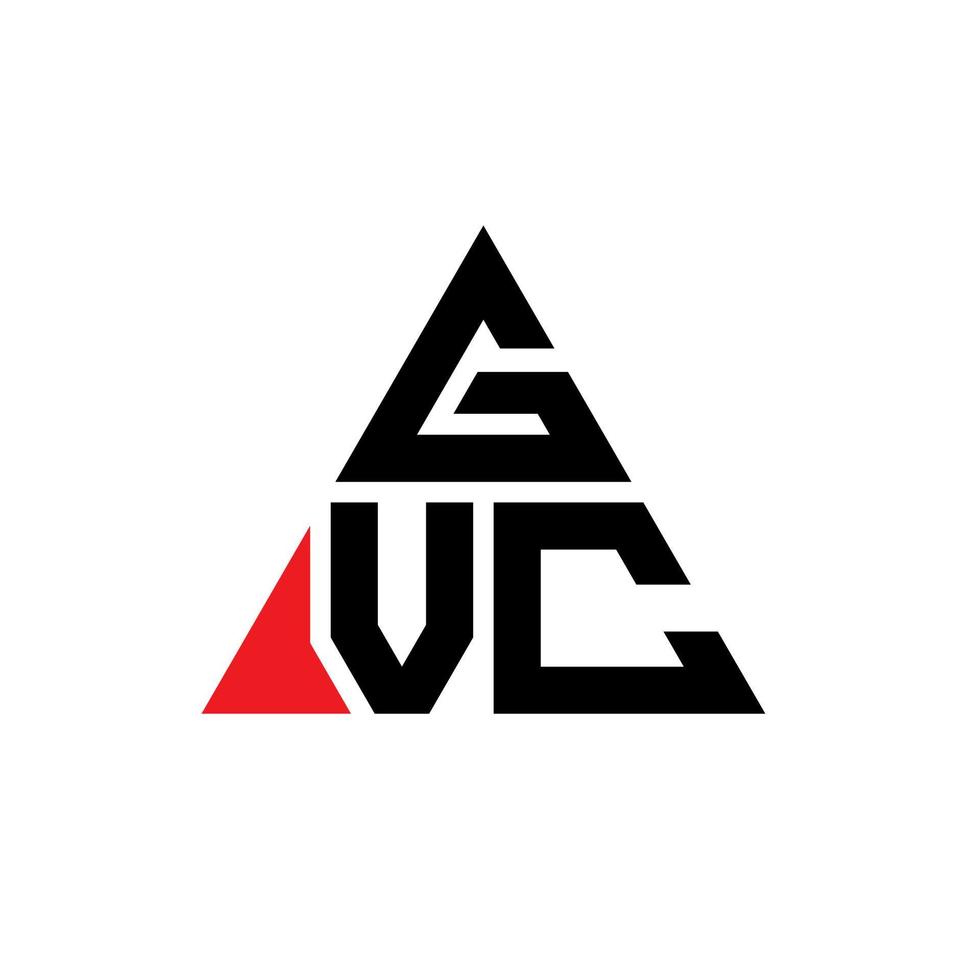 gvc driehoek brief logo ontwerp met driehoekige vorm. gvc driehoek logo ontwerp monogram. gvc driehoek vector logo sjabloon met rode kleur. gvc driehoekig logo eenvoudig, elegant en luxueus logo.