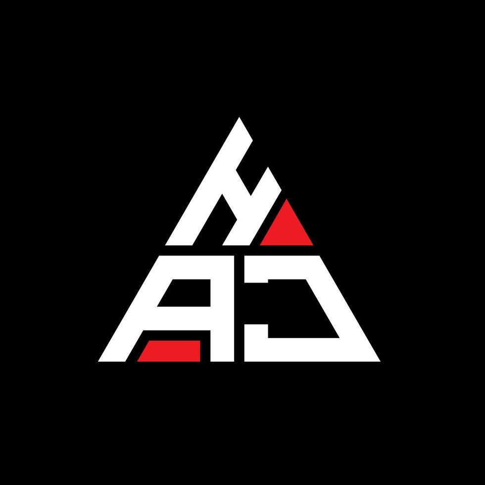 haj driehoek brief logo ontwerp met driehoekige vorm. haj driehoek logo ontwerp monogram. haj driehoek vector logo sjabloon met rode kleur. haj driehoekig logo eenvoudig, elegant en luxueus logo.