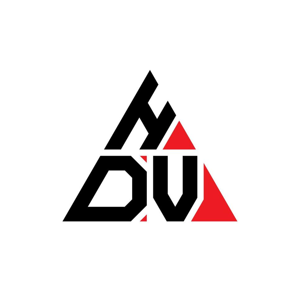hdv driehoek brief logo ontwerp met driehoekige vorm. hdv driehoek logo ontwerp monogram. hdv driehoek vector logo sjabloon met rode kleur. hdv driehoekig logo eenvoudig, elegant en luxueus logo.