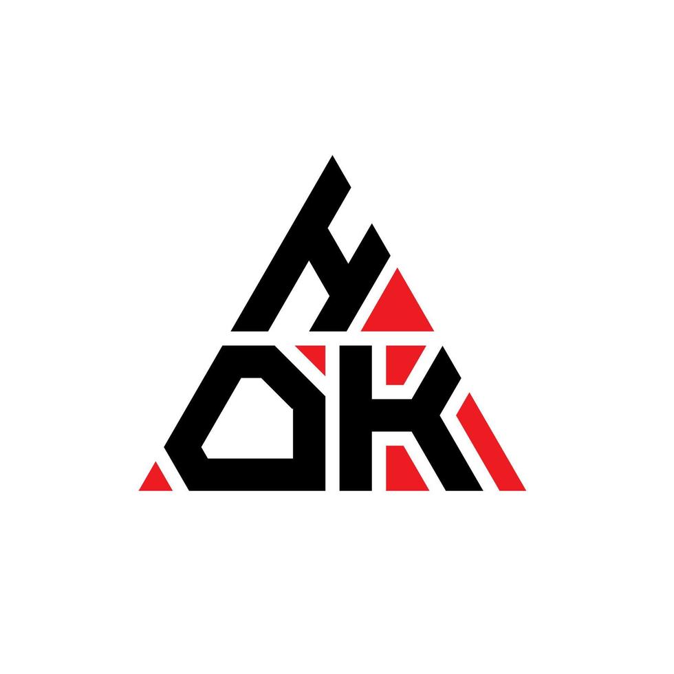 hok driehoek brief logo ontwerp met driehoekige vorm. hok driehoek logo ontwerp monogram. hok driehoek vector logo sjabloon met rode kleur. hok driehoekig logo eenvoudig, elegant en luxueus logo.