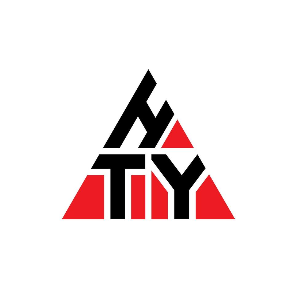hty driehoek brief logo ontwerp met driehoekige vorm. hty driehoek logo ontwerp monogram. hty driehoek vector logo sjabloon met rode kleur. hty driehoekig logo eenvoudig, elegant en luxueus logo.