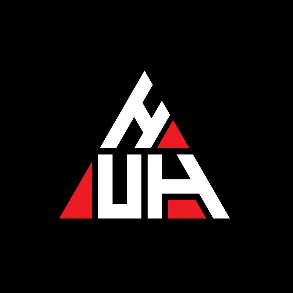 huh driehoek brief logo ontwerp met driehoekige vorm. he driehoek logo ontwerp monogram. huh driehoek vector logo sjabloon met rode kleur. huh driehoekig logo eenvoudig, elegant en luxueus logo.