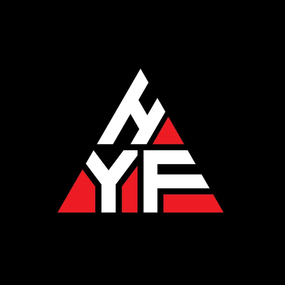 hyf driehoek brief logo ontwerp met driehoekige vorm. hyf driehoek logo ontwerp monogram. hyf driehoek vector logo sjabloon met rode kleur. hyf driehoekig logo eenvoudig, elegant en luxueus logo.