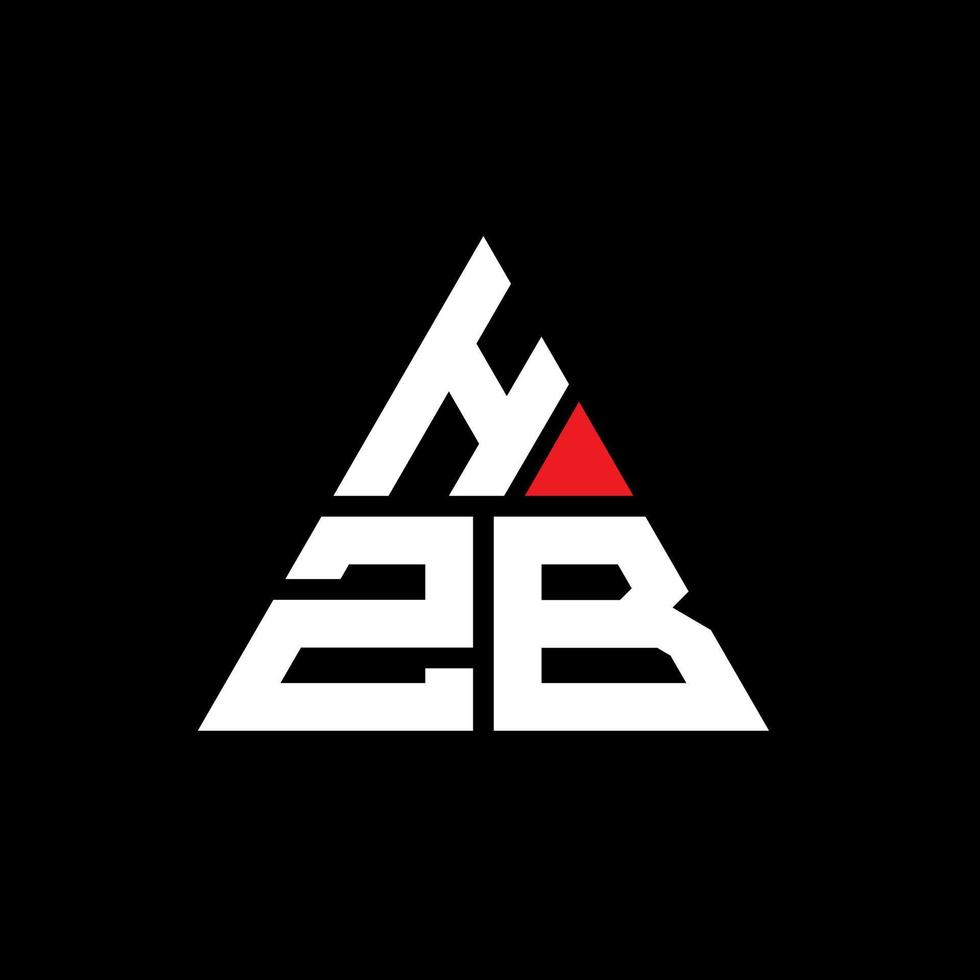 hzb driehoek brief logo ontwerp met driehoekige vorm. hzb driehoek logo ontwerp monogram. hzb driehoek vector logo sjabloon met rode kleur. hzb driehoekig logo eenvoudig, elegant en luxueus logo.