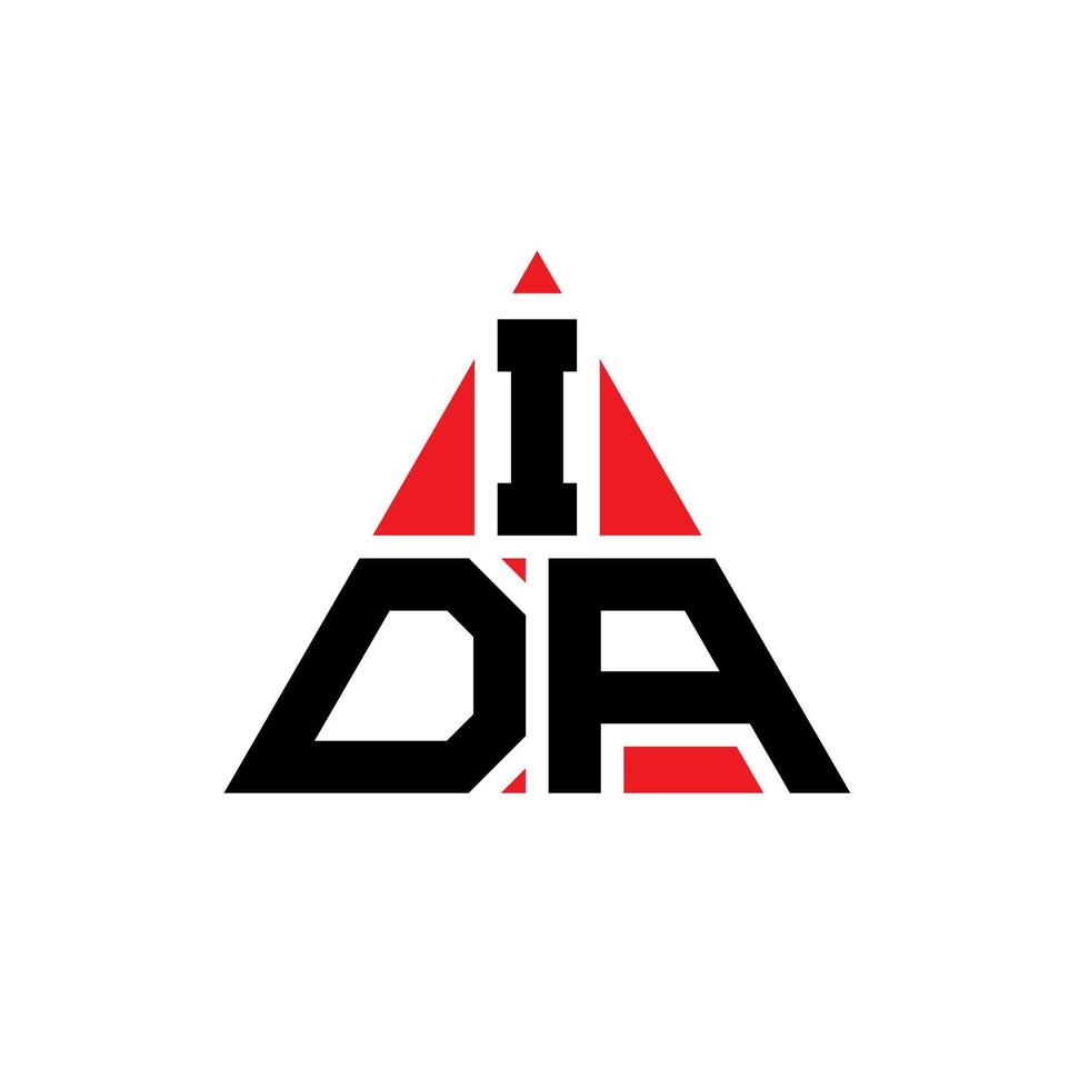 ida driehoek brief logo ontwerp met driehoekige vorm. ida driehoek logo ontwerp monogram. ida driehoek vector logo sjabloon met rode kleur. ida driehoekig logo eenvoudig, elegant en luxueus logo.