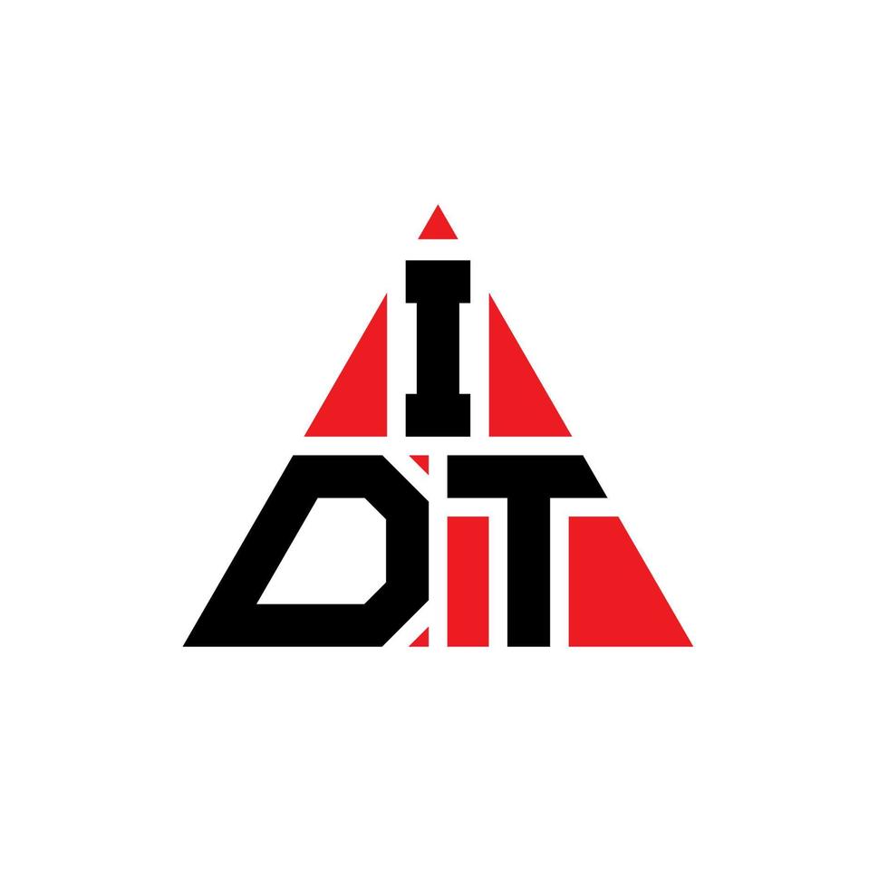 idt driehoek brief logo ontwerp met driehoekige vorm. idt driehoek logo ontwerp monogram. idt driehoek vector logo sjabloon met rode kleur. idt driehoekig logo eenvoudig, elegant en luxueus logo.