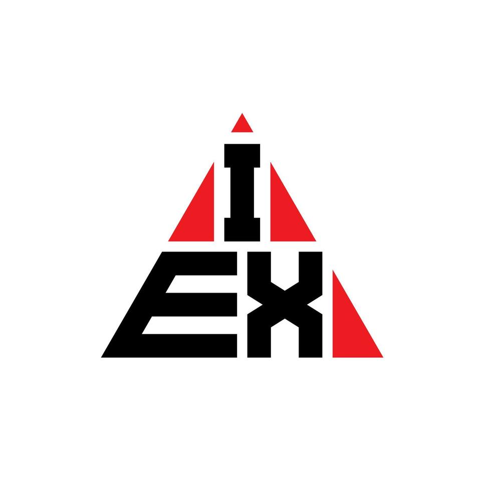 iex driehoek letter logo ontwerp met driehoekige vorm. iex driehoek logo ontwerp monogram. iex driehoek vector logo sjabloon met rode kleur. iex driehoekig logo eenvoudig, elegant en luxueus logo.