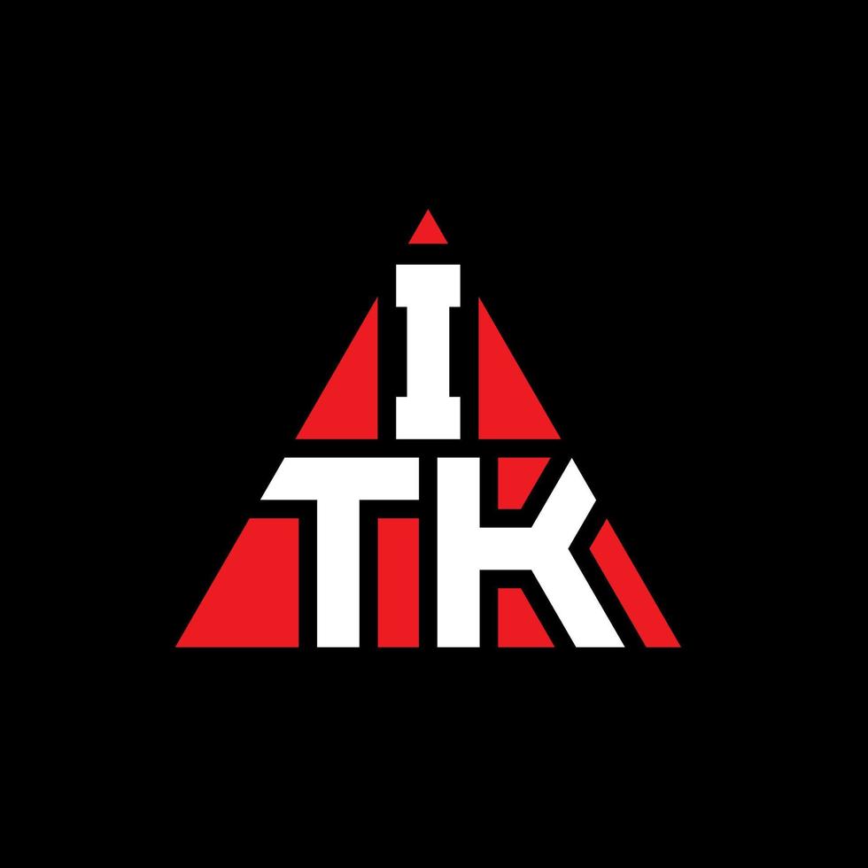 itk driehoek brief logo ontwerp met driehoekige vorm. itk driehoek logo ontwerp monogram. itk driehoek vector logo sjabloon met rode kleur. itk driehoekig logo eenvoudig, elegant en luxueus logo.