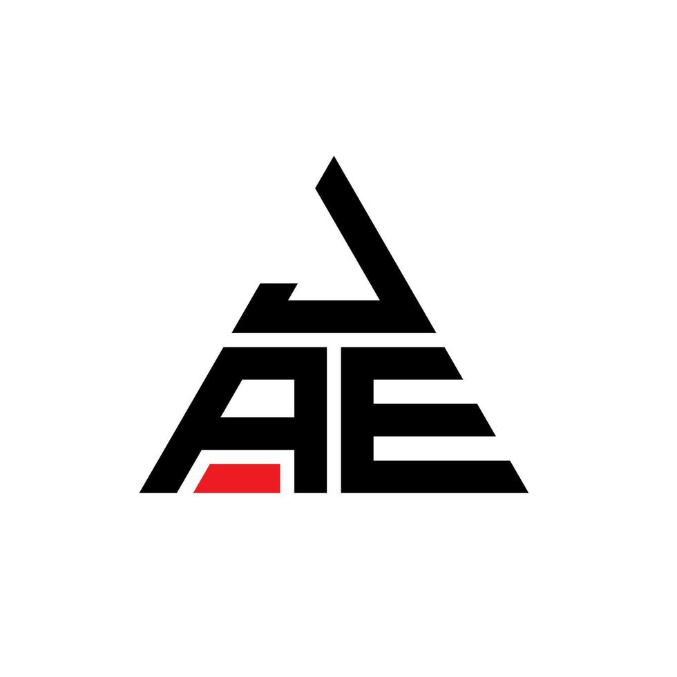 jae driehoek brief logo ontwerp met driehoekige vorm. jae driehoek logo ontwerp monogram. jae driehoek vector logo sjabloon met rode kleur. jae driehoekig logo eenvoudig, elegant en luxueus logo.