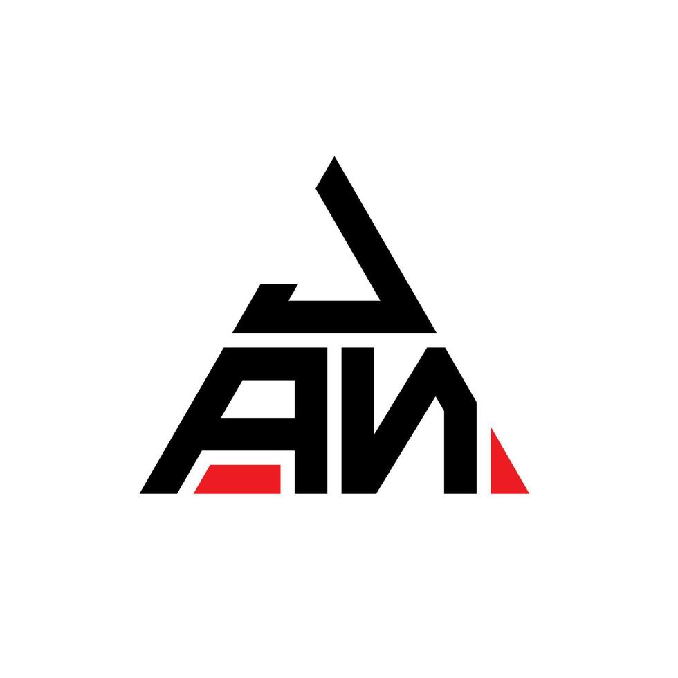 jan driehoek brief logo ontwerp met driehoekige vorm. jan driehoek logo ontwerp monogram. jan driehoek vector logo sjabloon met rode kleur. jan driehoekig logo eenvoudig, elegant en luxueus logo.