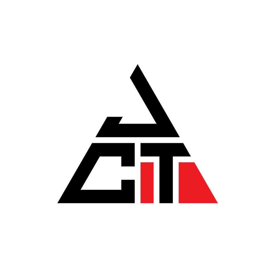 jct driehoek brief logo ontwerp met driehoekige vorm. jct driehoek logo ontwerp monogram. jct driehoek vector logo sjabloon met rode kleur. jct driehoekig logo eenvoudig, elegant en luxueus logo.
