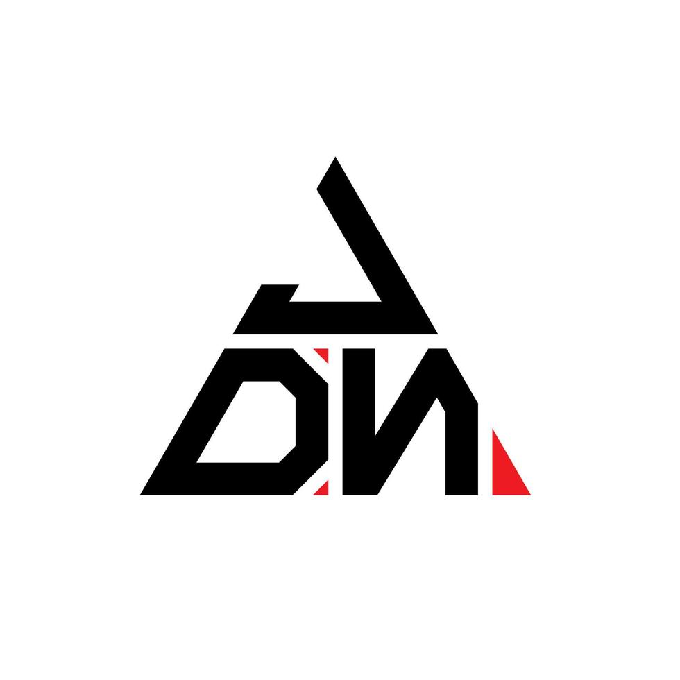 jdn driehoek brief logo ontwerp met driehoekige vorm. jdn driehoek logo ontwerp monogram. jdn driehoek vector logo sjabloon met rode kleur. jdn driehoekig logo eenvoudig, elegant en luxueus logo.