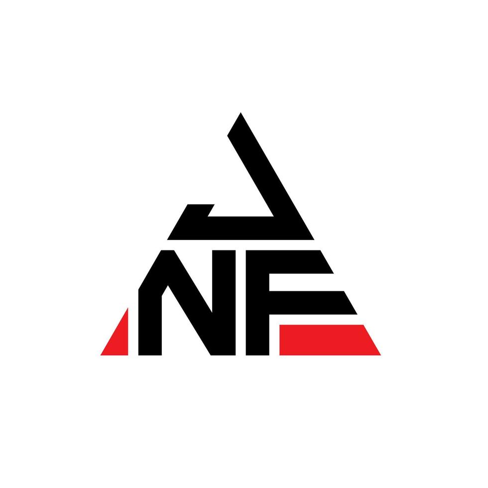 jnf driehoek brief logo ontwerp met driehoekige vorm. jnf driehoek logo ontwerp monogram. jnf driehoek vector logo sjabloon met rode kleur. jnf driehoekig logo eenvoudig, elegant en luxueus logo.