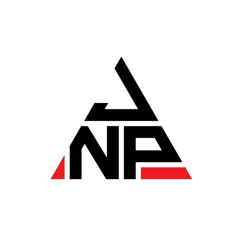 jnp driehoek brief logo ontwerp met driehoekige vorm. jnp driehoek logo ontwerp monogram. jnp driehoek vector logo sjabloon met rode kleur. jnp driehoekig logo eenvoudig, elegant en luxueus logo.