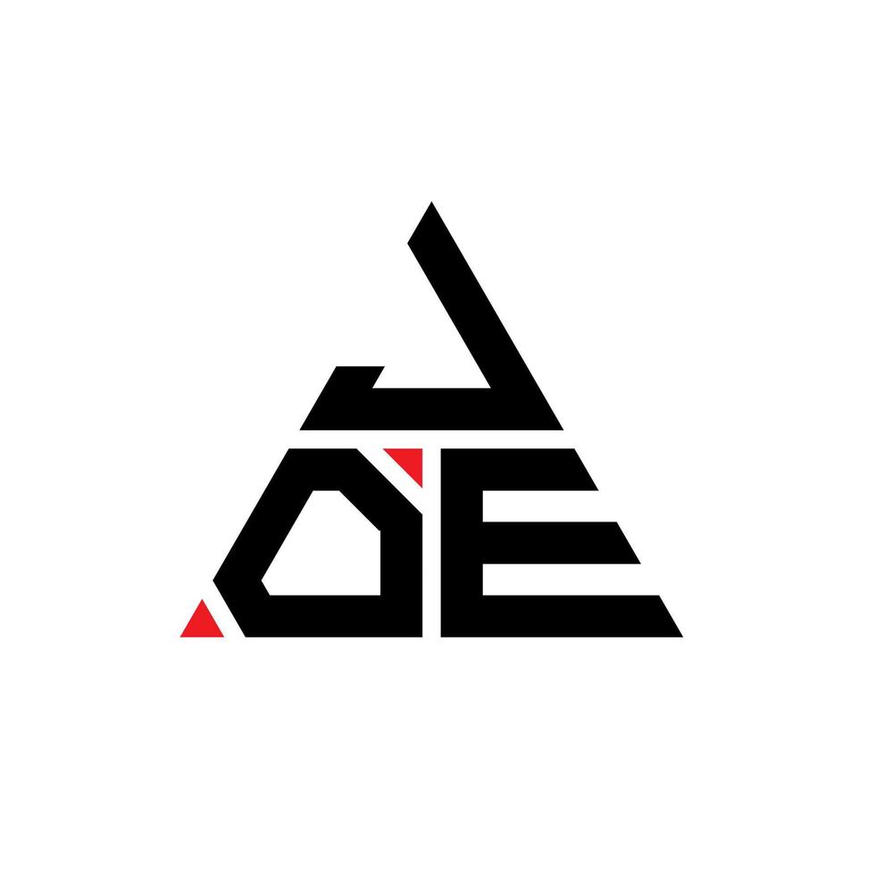 joe driehoek brief logo ontwerp met driehoekige vorm. joe driehoek logo ontwerp monogram. joe driehoek vector logo sjabloon met rode kleur. joe driehoekig logo eenvoudig, elegant en luxueus logo.
