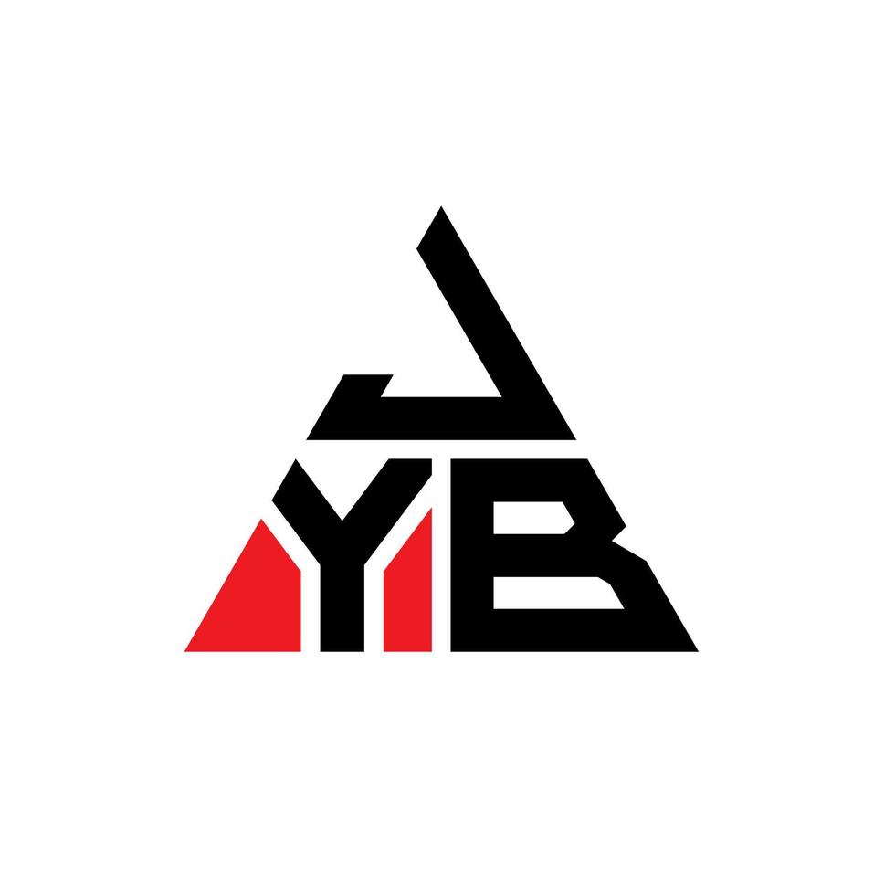 jyb driehoek brief logo ontwerp met driehoekige vorm. jyb driehoek logo ontwerp monogram. jyb driehoek vector logo sjabloon met rode kleur. jyb driehoekig logo eenvoudig, elegant en luxueus logo.