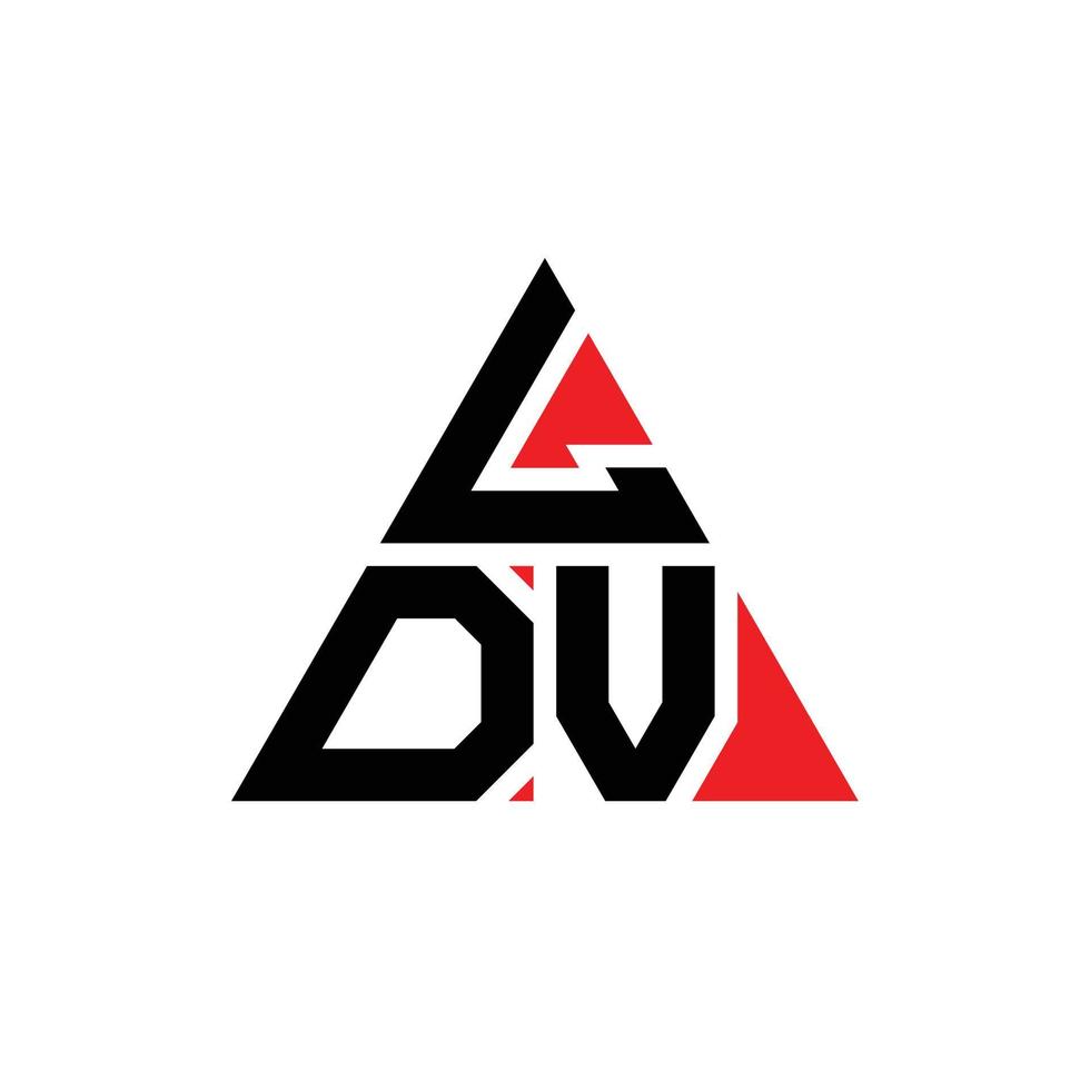 ldv driehoek brief logo ontwerp met driehoekige vorm. ldv driehoek logo ontwerp monogram. ldv driehoek vector logo sjabloon met rode kleur. ldv driehoekig logo eenvoudig, elegant en luxueus logo.