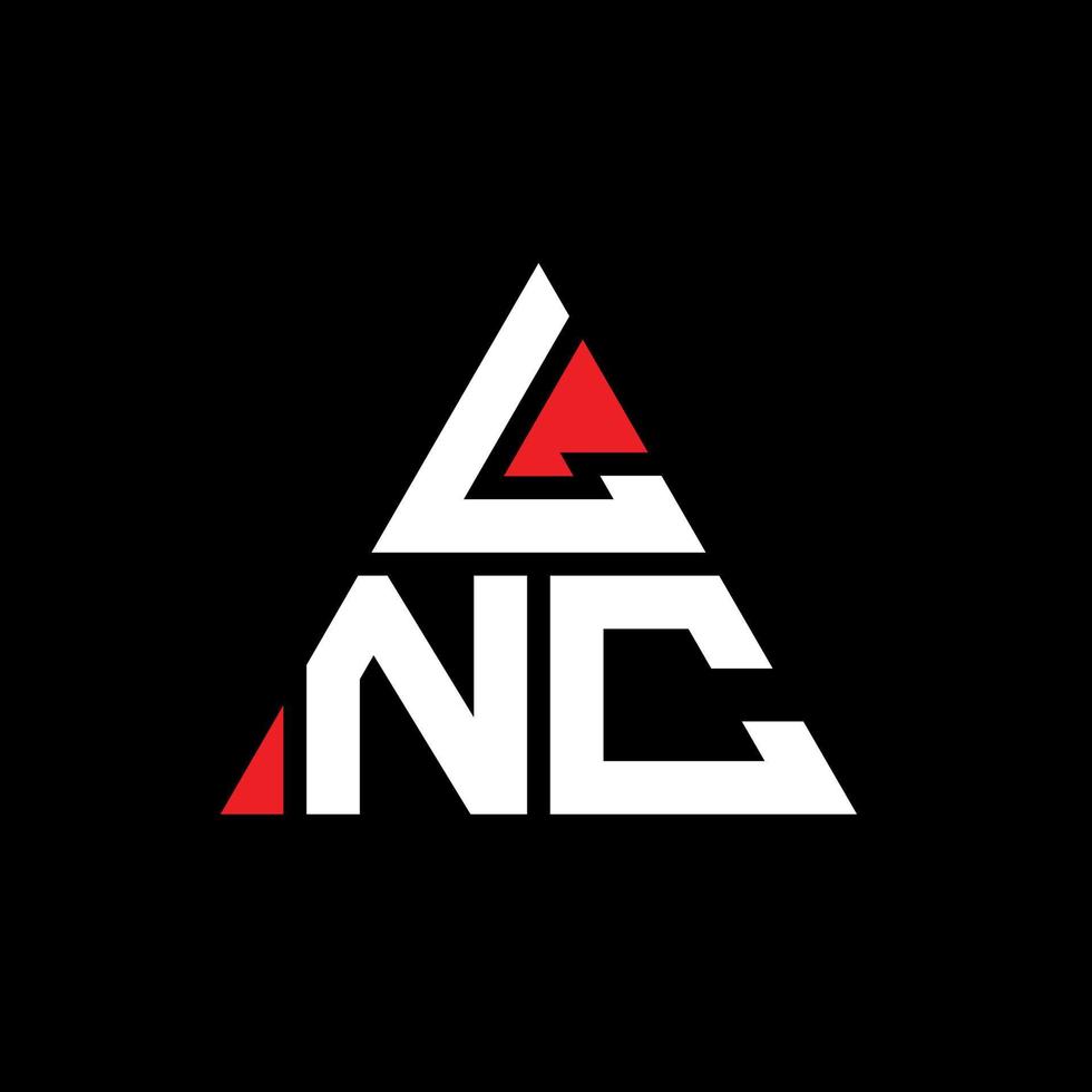 lnc driehoek letter logo ontwerp met driehoekige vorm. lnc driehoek logo ontwerp monogram. lnc driehoek vector logo sjabloon met rode kleur. lnc driehoekig logo eenvoudig, elegant en luxueus logo.