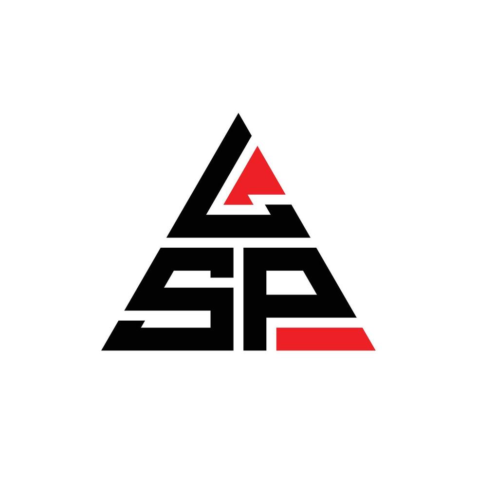 lsp driehoek brief logo ontwerp met driehoekige vorm. lsp driehoek logo ontwerp monogram. lsp driehoek vector logo sjabloon met rode kleur. lsp driehoekig logo eenvoudig, elegant en luxueus logo.