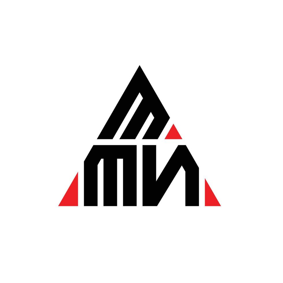 mmn driehoek letter logo ontwerp met driehoekige vorm. mmn driehoek logo ontwerp monogram. mmn driehoek vector logo sjabloon met rode kleur. mmn driehoekig logo eenvoudig, elegant en luxueus logo.
