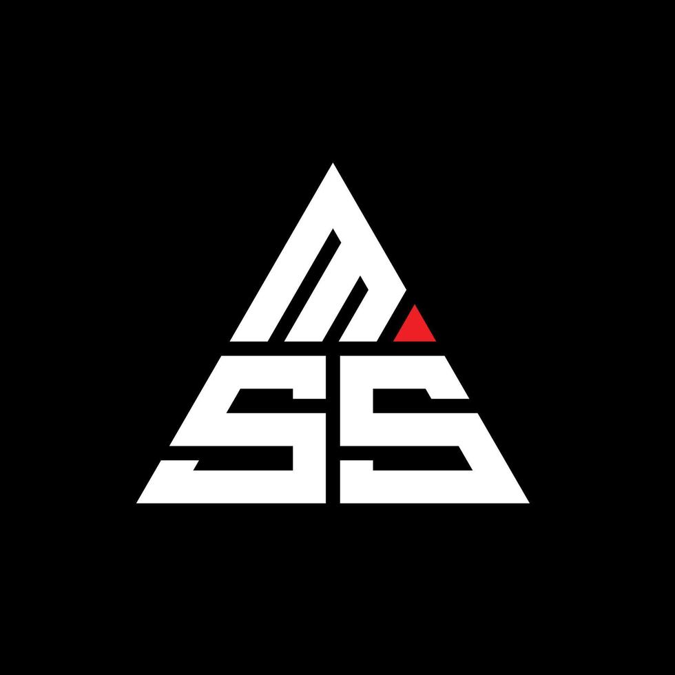 mss driehoek brief logo ontwerp met driehoekige vorm. mss driehoek logo ontwerp monogram. mss driehoek vector logo sjabloon met rode kleur. mss driehoekig logo eenvoudig, elegant en luxueus logo.