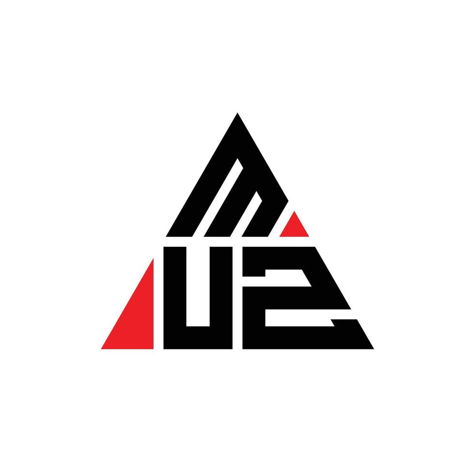 muz driehoek brief logo ontwerp met driehoekige vorm. muz driehoek logo ontwerp monogram. muz driehoek vector logo sjabloon met rode kleur. muz driehoekig logo eenvoudig, elegant en luxueus logo.