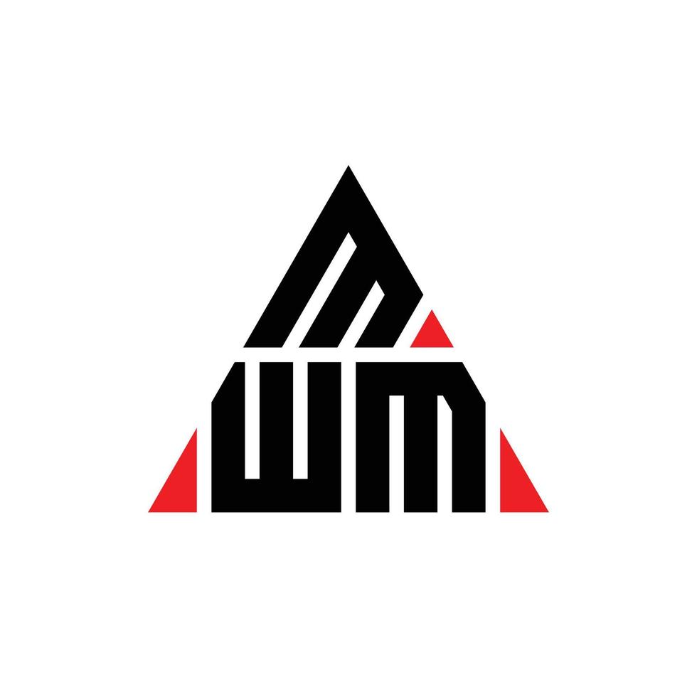 mwm driehoek brief logo ontwerp met driehoekige vorm. mwm driehoek logo ontwerp monogram. mwm driehoek vector logo sjabloon met rode kleur. mwm driehoekig logo eenvoudig, elegant en luxueus logo.