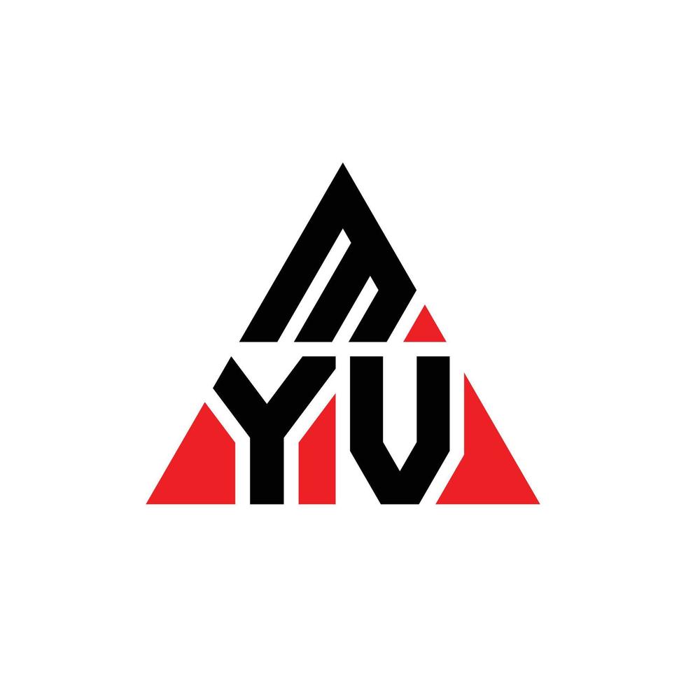 myv driehoek brief logo ontwerp met driehoekige vorm. myv driehoek logo ontwerp monogram. myv driehoek vector logo sjabloon met rode kleur. myv driehoekig logo eenvoudig, elegant en luxueus logo.