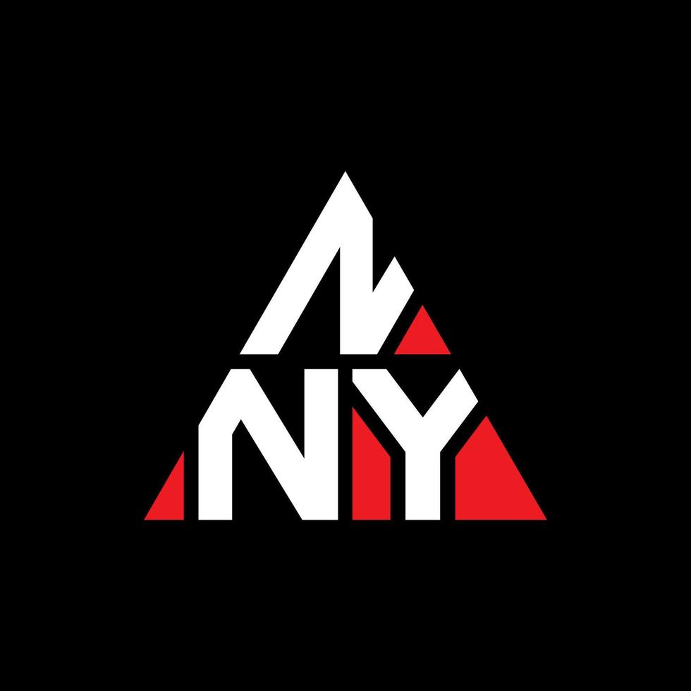 nny driehoek brief logo ontwerp met driehoekige vorm. nny driehoek logo ontwerp monogram. nny driehoek vector logo sjabloon met rode kleur. nny driehoekig logo eenvoudig, elegant en luxueus logo.
