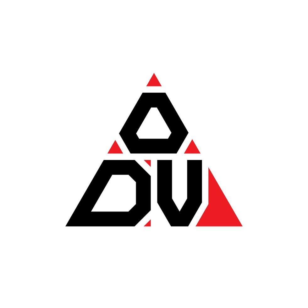 odv driehoek brief logo ontwerp met driehoekige vorm. odv driehoek logo ontwerp monogram. odv driehoek vector logo sjabloon met rode kleur. odv driehoekig logo eenvoudig, elegant en luxueus logo.