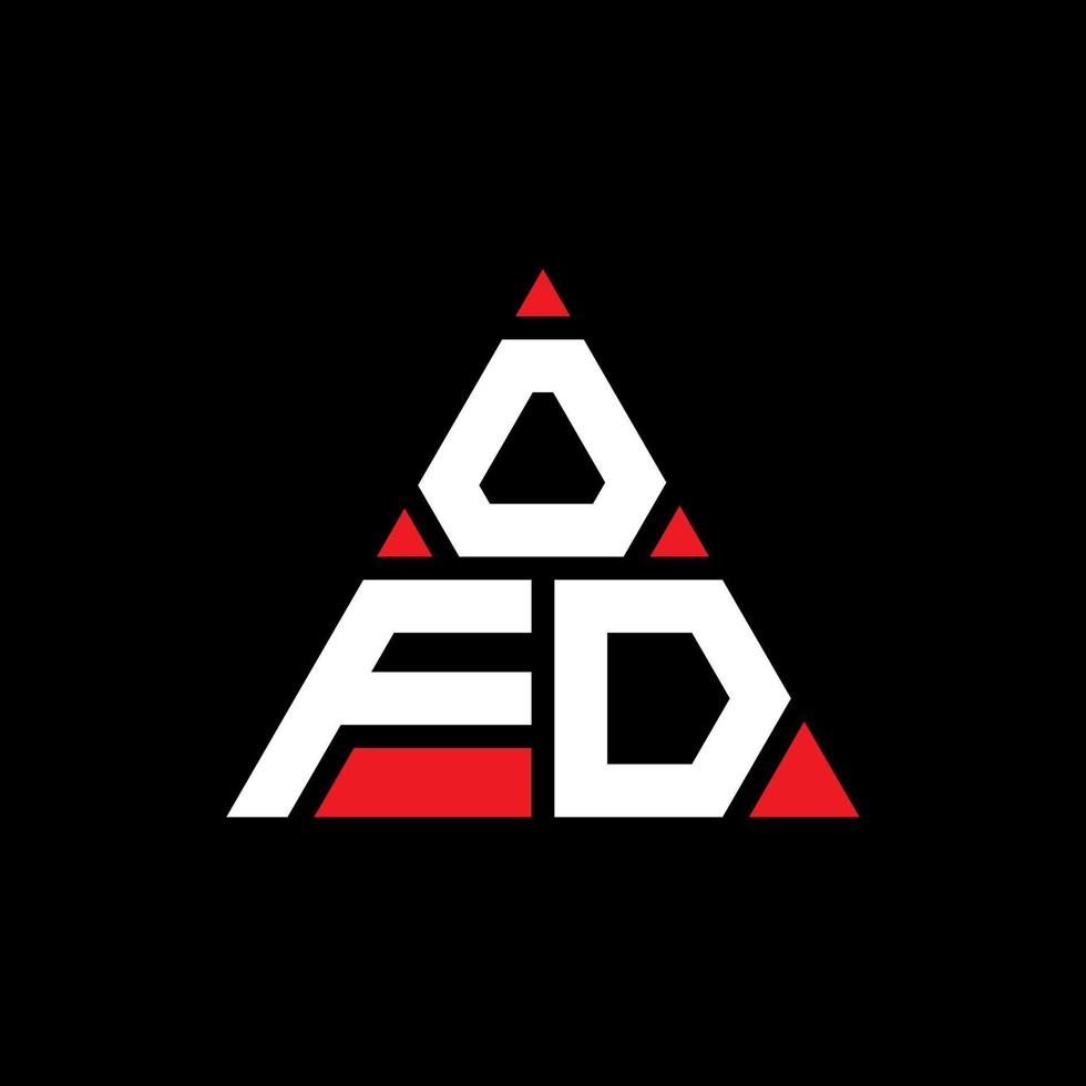 ofd driehoek brief logo ontwerp met driehoekige vorm. ofd driehoek logo ontwerp monogram. ofd driehoek vector logo sjabloon met rode kleur. ofd driehoekig logo eenvoudig, elegant en luxueus logo.