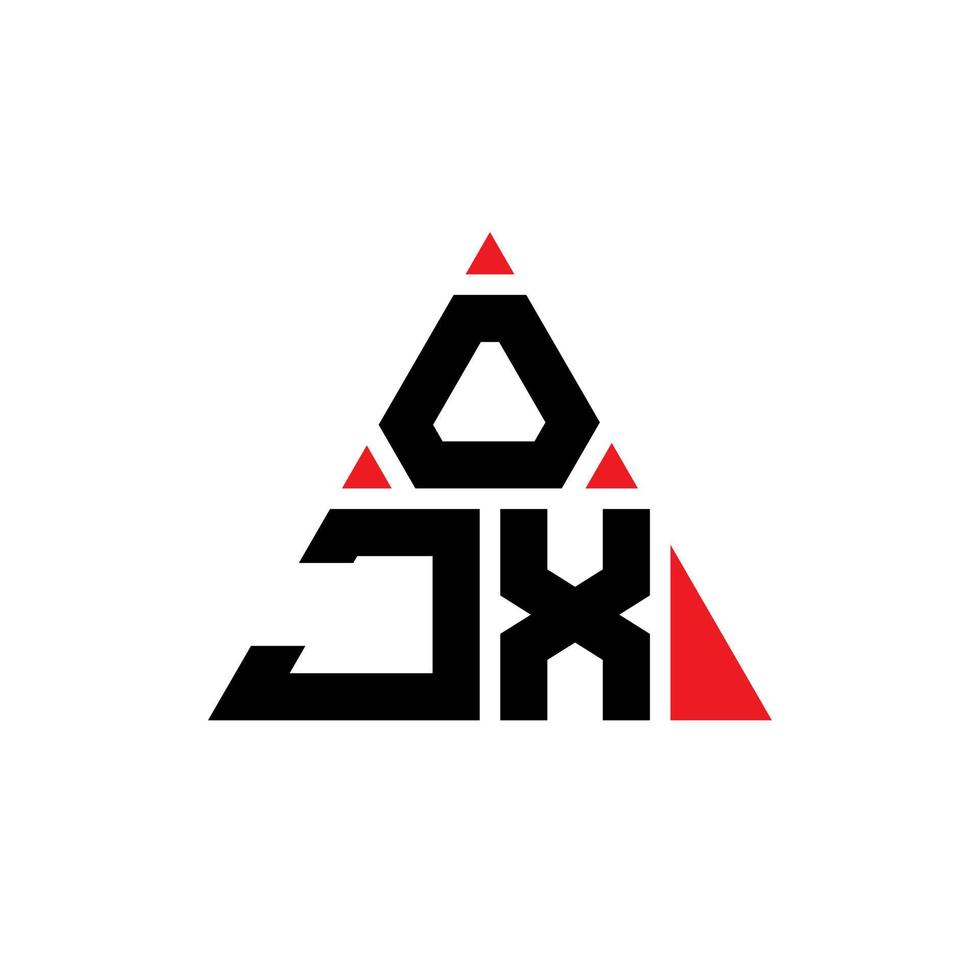 ojx driehoek brief logo ontwerp met driehoekige vorm. ojx driehoek logo ontwerp monogram. ojx driehoek vector logo sjabloon met rode kleur. ojx driehoekig logo eenvoudig, elegant en luxueus logo.
