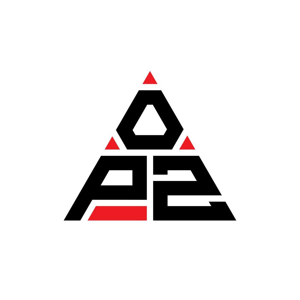 opz driehoek brief logo ontwerp met driehoekige vorm. opz driehoek logo ontwerp monogram. opz driehoek vector logo sjabloon met rode kleur. opz driehoekig logo eenvoudig, elegant en luxueus logo.