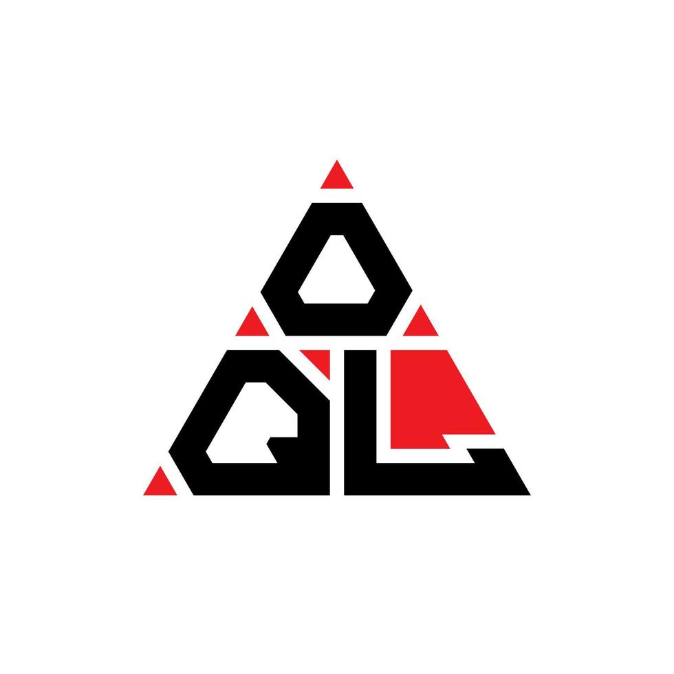oql driehoek brief logo ontwerp met driehoekige vorm. oql driehoek logo ontwerp monogram. oql driehoek vector logo sjabloon met rode kleur. oql driehoekig logo eenvoudig, elegant en luxueus logo.