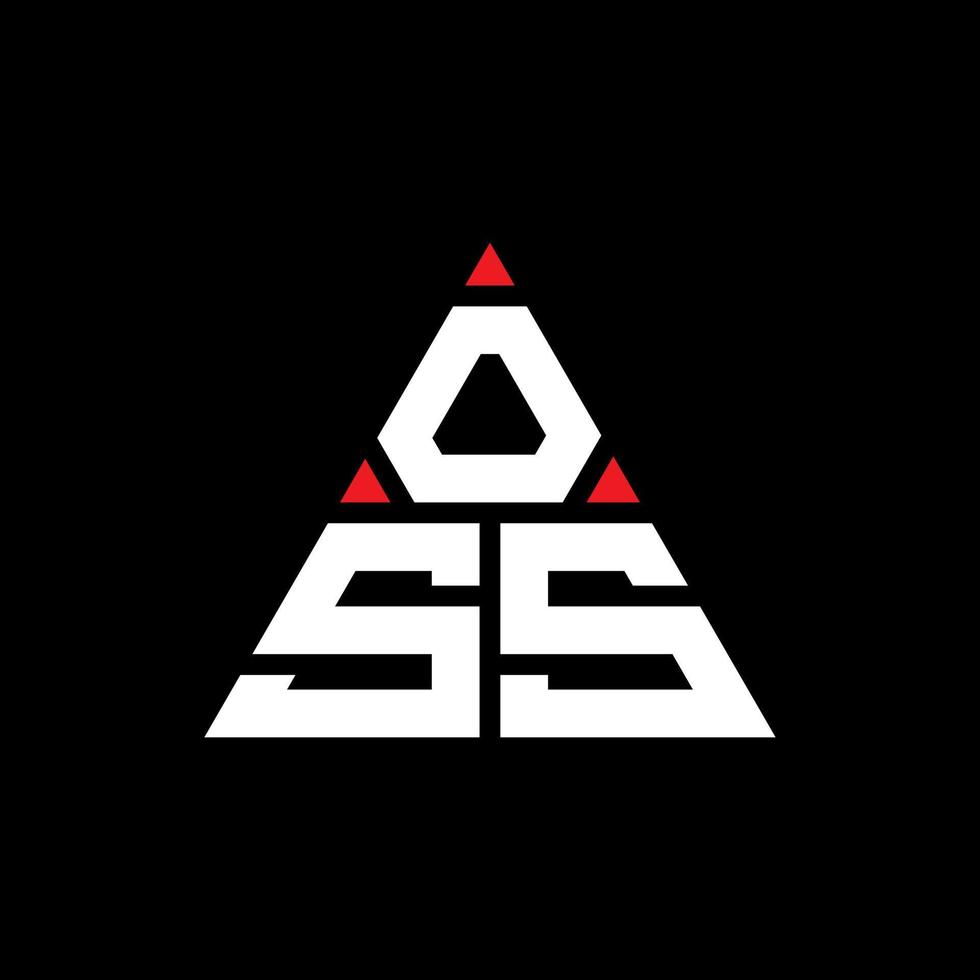 oss driehoek brief logo ontwerp met driehoekige vorm. oss driehoek logo ontwerp monogram. oss driehoek vector logo sjabloon met rode kleur. oss driehoekig logo eenvoudig, elegant en luxueus logo.