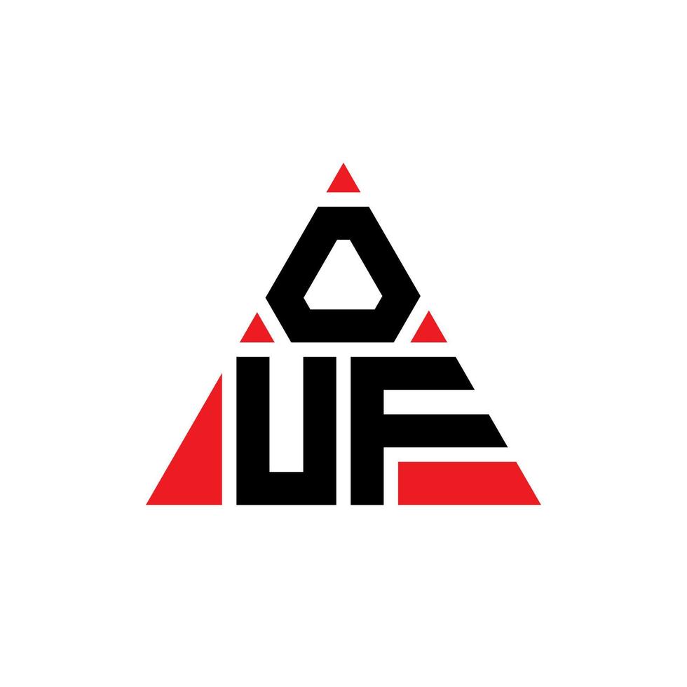 ouf driehoek brief logo ontwerp met driehoekige vorm. ouf driehoek logo ontwerp monogram. ouf driehoek vector logo sjabloon met rode kleur. ouf driehoekig logo eenvoudig, elegant en luxueus logo.